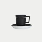 SET DE 2 TASSES ET SOUCOUPES NOIRES EN PORCELAINE DS AUTOMOBILES