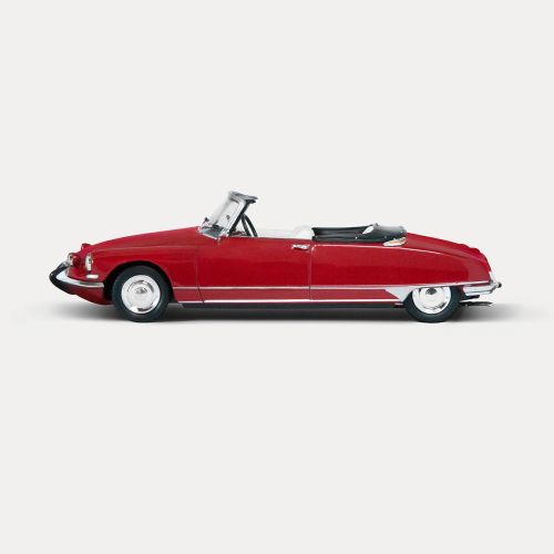 MINIATURE DS 19 CABRIOLET ROUGE CORNALINE 1/43